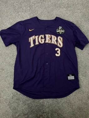 Dylan Crews LSU 2023 College World Series Nike Baseball Jersey